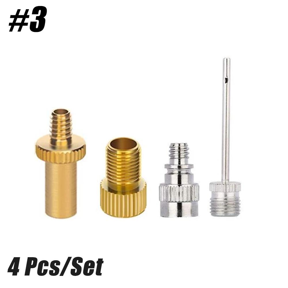 Prémio latão moto pneu válvula adaptadores, bola bomba agulha, adaptadores kit como inflação dispositivos e acessórios, 1 conjunto - Image 1