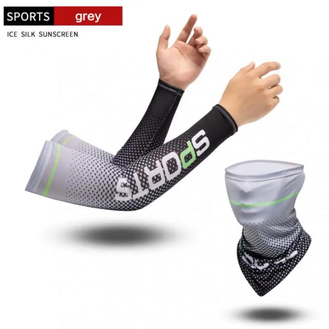 Luvas Longas de Proteção UV em Seda de Gelo - Conjunto com 2 Peças para Ciclismo e Atividades ao Ar Livre