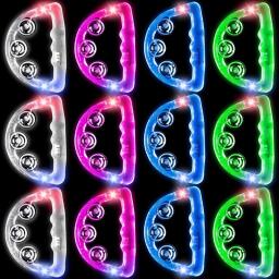 LED Light Up Pandeiro Brilho Pandeiro, Handheld instrumento de percussão, Piscando Musical, 12 pcs - Image 6