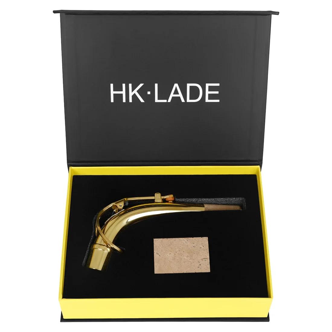 HK-LADE-Tenor Saxofone Alto Bent Neck com madeira macia, latão Sax Bent Neck, Acessórios Instrumento de Sopro, High-End Carton - Image 1