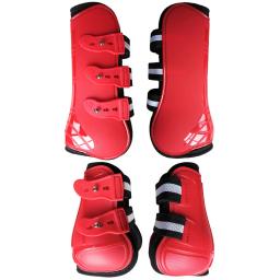 4 pçs botas de perna de cavalo ajustável frente traseira tendão da perna proteger equestre escudo do plutônio e neoprene de alta qualidade - Image 2