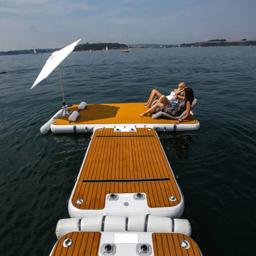 Mini plataforma flutuante inflável natação água ilha jet ski doca esteira DWF Material doca inflável - Image 1