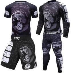 Boxe masculino Compressão Sport Set, Rashguard, Jitsu Bjj Rash Guard, Conjuntos de Kickboxing, Muay Thai Jersey, MMA Sportswear - Image 2