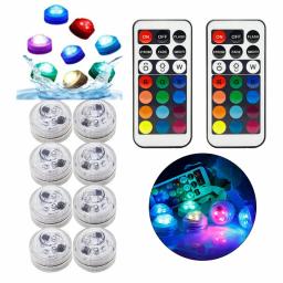 Controle remoto Submersível RGB Luz, Lâmpada de noite subaquática, controle remoto, IP68 a pilhas, vaso Bowl, piscina, festa de jardim ao ar livre, 21Key - Image 2