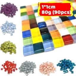 90 peças (aprox.) Mosaico de vidro quadrado, DIY mosaico artesanato materiais para diversão, pedras artesanais, 1cm, 80g 2.82oz - Image 3