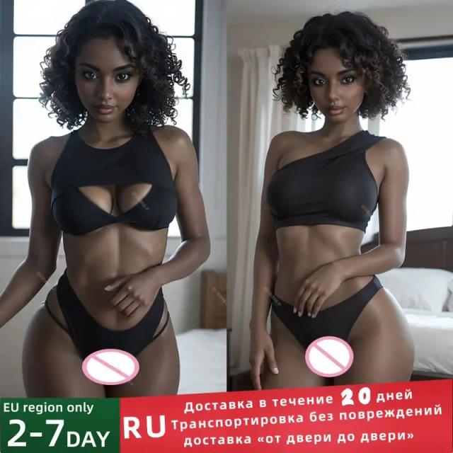 Qubanlv Boneca Sexual Realista 168cm Cor Chocolate Boca Anal Vaginal
