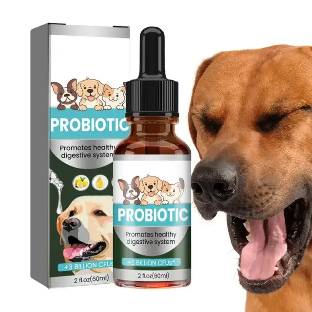 Gotas Probióticas para Cães e Gatos - 60ml, Suporte Suave à Digestão e Saúde Profissional