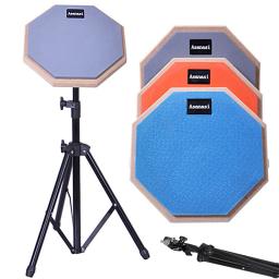 Madeira Drum prática Pad com suporte ajustável, instrumento de percussão Musical, treinamento Drum Pad, borracha, 8" - Image 1