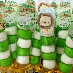 Wild Animal Lollipop Cartões para Crianças, Carton Candy Holder, Wild Forest, Happy Birthday Party, Candy Gift Acessórios, Suprimentos, 48pcs - Image 6