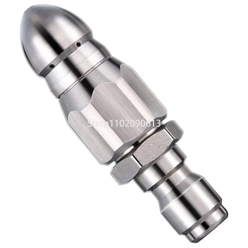 Aço inoxidável Lavadora de Pressão, Tubo Jetter Spray, Quick Plug, Dreno Mangueira Bico, Voltar Resistência ao Desgaste, Esgoto Limpeza, 1/4" - Image 1