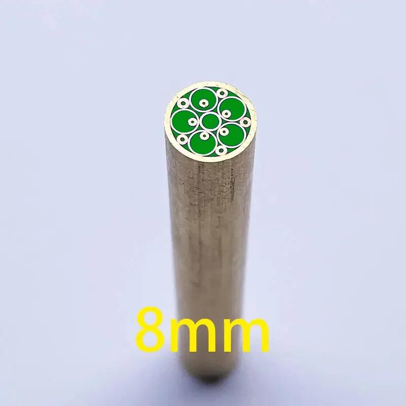 Mosaico Pin Rivet para punho de faca, flor colorida, resina enchendo mosaicos, tubo de latão, prego decorativo, comprimento 60mm, 8mm - Image 1