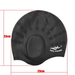 Tampão de natação de silicone impermeável para homens e mulheres, bolsos auriculares, elástico alto, protege orelhas, cabelo comprido, piscina, chapéu de esportes aquáticos - Image 6