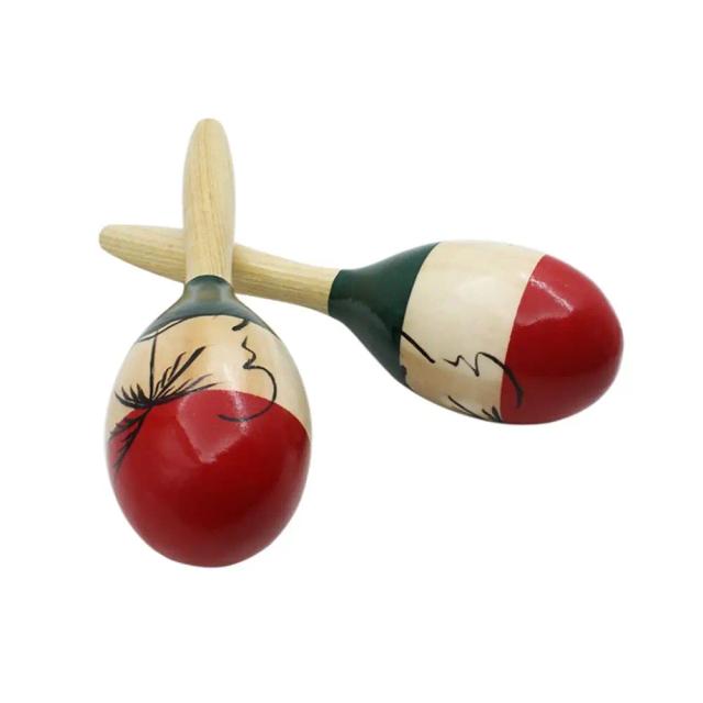 Maracas de Madeira MBAT: Brinquedo Musical Infantil, Martelo de Areia para Festas Tropicais - Par de Baby Shakers