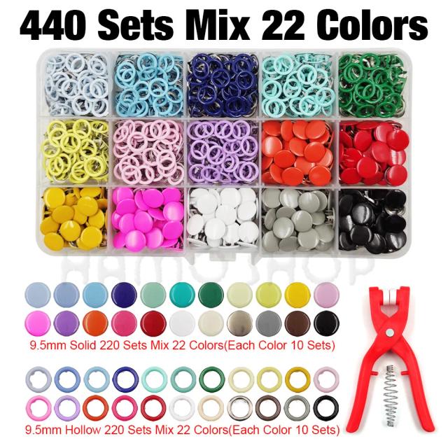 Kit de Ferramentas com Botões de Pressão de 9.5mm e Alicate para Roupas e Acessórios de Costura
