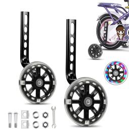 Roda Auxiliar de Bicicleta Infantil, Flash de Treinamento Ajustável, Rodas Mudas, Estabilizador de Bicicleta, Compatível para 12-20 Polegada Bicicletas, 2Pcs - Image 1