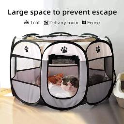 Barraca dobrável portátil do gato, casa do gato, curso ao ar livre, barraca do animal de estimação, gaiola do cão, operação fácil, grande, dobrando - Image 2