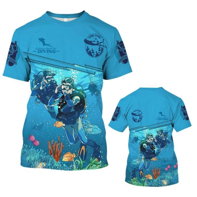 Camiseta Unisex Love SCUBA: Estilo e Conforto para Mergulho e Aventura no Oceano com Impressão 3D