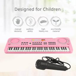 Piano Eletrônico e Microfone Infantil, Instrumento de Teclado, Presentes Musicais, 16 Tons, 10 Ritmos, 6 Músicas Demo, 61 Teclas - Image 6