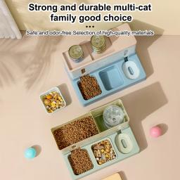 Alimentador de animais de estimação automático para gato e cachorro, tigela de alimentação 3-em 1, tigela dupla de água potável, suporte levantado, tigelas para animais de estimação - Image 5
