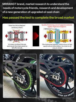 Mrract-Corrente De Triciclo De Motocicleta, ATV UTV para YAMAHA HONDA SUZUKI KAWASAKI Benelli CFmoto GSXR, 428 520 525, Alta Qualidade - Image 6