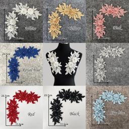 3D tridimensional flor bordado, decoração do laço, strass pérola, vestuário Applique artesanato, costura de tecido, acessórios DIY - Image 2
