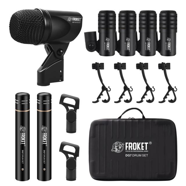 Kit Profissional de Microfone com Grip Arm Stand para Bateria e Instrumentos de Percussão DG7