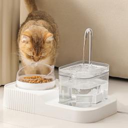 Automático Pet Water Fountain e Food Bowl Set, Mute Drinker, distribuidor elétrico de água, 2 em 1, 1000ml, 33.8oz - Image 2