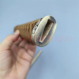 Alta qualidade 26cm tsuka lidar com punho de cobre latão fuchi kashira menuki para japão real japonês samurai katana espada acessórios agradável - Image 3