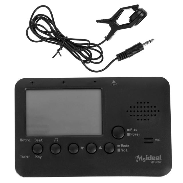 Afinador Compacto Universal para Trompete, Clarinete, Saxofone e Ukulele - Durável e com Sintonizadores Cromáticos em Resina ABS Preta