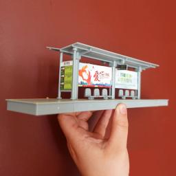 Modelo de estação rodoviária infantil, estação ferroviária de alta velocidade, brinquedos de montagem bricolage, carro esportivo, simulação de ônibus, escala 1: 64 - Image 2