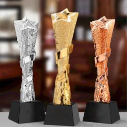 Resina Troféu para Canto e Dança Competição, Gold Plating Award, Ouro e Prata Bronze, Prêmio Cup, Escola Rewarding Supply - Image 5