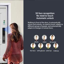 Impermeável Electronic Smart Door Lock com câmera, bloqueio ao ar livre, Tuya App, Remote Voice Intercom, Face Fingerprint, Wi-Fi - Image 2