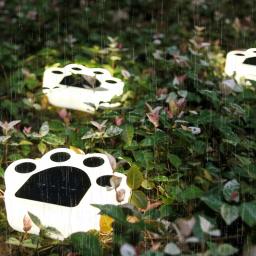 Diodo emissor de luz solar jardim ao ar livre à prova dwaterproof água decoração do jardim cão gato animal pata imprimir luzes caminho gramado lâmpada caminhos da corda luz - Image 5