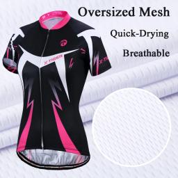 X-tiger conjunto de ciclismo feminino babador verão manga curta terno anti-uv roupas de bicicleta de secagem rápida camisa de montanha roupas femininas - Image 3