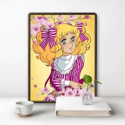 2024 novo anime japonês doces menina flor arte kits de pintura diamante beleza dos desenhos animados quadrinhos crianças trabalho manual presente decoração casa - Image 2