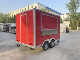 Reboque vermelho do alimento com equipamento da cozinha, customizável, exterior, cachorro quente, gelado, caminhão do fast food, 3m - Image 1