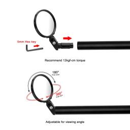 Espelho Retrovisor de Bicicleta Universal, Ajustável Girar, Ângulo Largo, Guiador de Ciclismo, Vista Traseira para MTB, Acessórios de Road Bike, 1 Pc, 2Pcs - Image 5