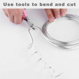 Fio de Metal Flexível Dobrável para Fazer Jóias, Alumínio, Beading Floral, 1mm, 1.5mm, 2mm, Cor Prata, 10m, 20m - Image 2