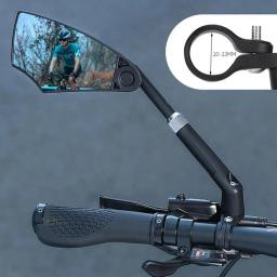 Anti-reflexo bicicleta espelho retrovisor, guidão espelho, espelho de tornozelo ajustável, ângulo de 360 °, apto para bicicleta, 0-1.97in - Image 4