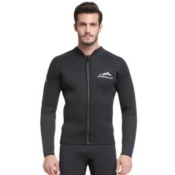 Jaqueta de mergulho em neoprene para homens, jaquetas ou calças wetsuit, roupas para kitesurf, zíper frontal, 5mm - Image 3