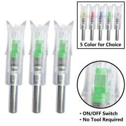 3 pçs besta seta tiro com arco iluminado nock luz led brilhante para a noite caça esportes id 7.62mm tiro setas caça acessórios - Image 2