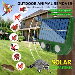 Ultrasonic Solar Repelente Animal Powered, Recarregável Jardim Deterrent, Yar Farm ao ar livre, Gato e cão - Image 1