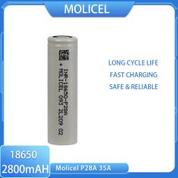 Suporte de descarga original Molicel 3.6V 18650 INR18650-P28A 2800mAh Max 35A -40 ℃   Célula de descarga de baixa temperatura - Image 1