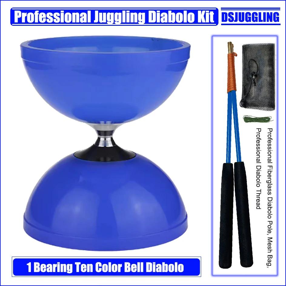 Malabarismo Diabolos Chinês Kongzhu Set, Embalagem Diabolo, Varas, Cordas, Saco, Excelente, yo-yo, 1 Rolamento - Image 1