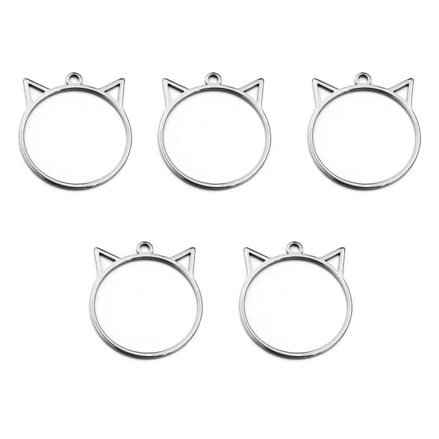Conjunto Geométrico Oco em Aço Inoxidável para Criação de Jóias em Resina Epóxi UV: Moldes para Pingentes, Colares e Brincos DIY