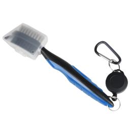 Escova para taco de golfe, limpador de ranhuras, retrátil, dupla face, cerdas de nylon, mosquetão de alumínio, kit de ferramentas de limpeza de ranhuras - Image 3