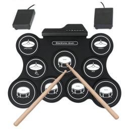 Bateria eletrônica profissional definida para crianças, percussão percussão, Double Drum Pedal Kit, Practice Pad, instrumentos musicais - Image 5