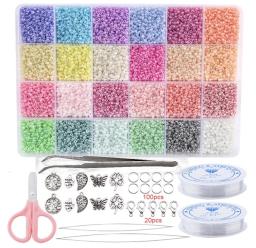 20000 pçs kit de fabricação de jóias conjunto de contas de semente 2mm conjunto de contas de vidro colar pulseiras anel fazendo contas de semente kit para diy arte artesanato - Image 6