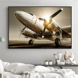 Nordic pintura em tela preto e branco avião cartazes e estampas quadros decorativos para sala de estar decoração da sua casa sem moldura - Image 5