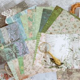 20 pçs do vintage fundo adesivos flores bronzeamento adesivos decorativos retro pose diy criativo conjunto de material colagem - Image 1